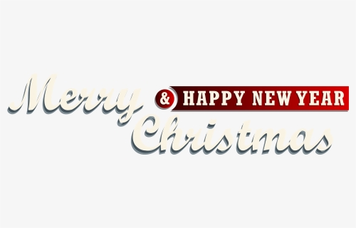 Merry Christmas And New Year Red Text Decor Png Clipart - Merry Christmas And Happy New Year Text Png, Transparent Png, Free Download