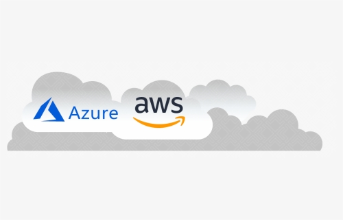 Azure And Aws Logo In A Floating Cloud - Illustration, HD Png Download, Free Download