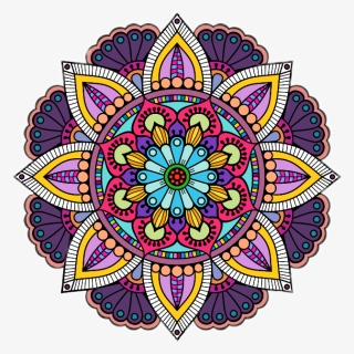 #colorful #flower #mandalas♡ #mandalaflowers - Mandala, HD Png Download, Free Download