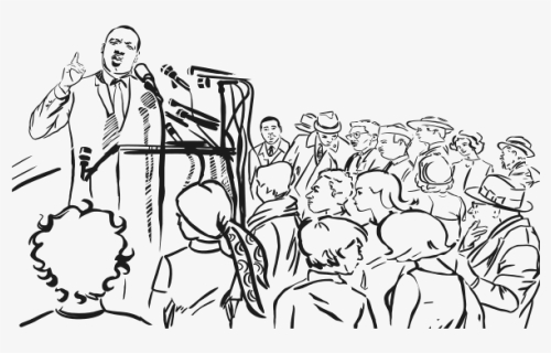 Martin Luther King Jr Giving Speech - Martin Luther Speech Drawing, HD Png Download, Free Download