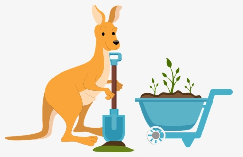 Kangaroo Planting A Tree Clipart, HD Png Download, Free Download
