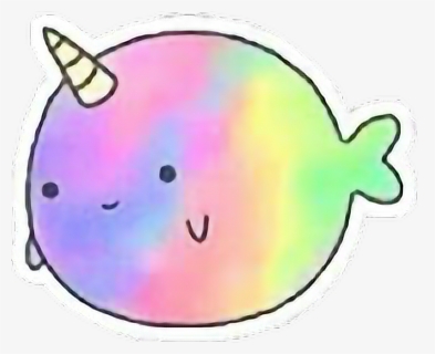 Unicorn Fishy Walrus Rainbow Anime Cutefreetoedit - Cartoon Fat Narwhal, HD Png Download, Free Download