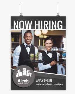 Now Hiring Poster Template Preview - Restaurant Waiter And Waitress, HD Png Download, Free Download
