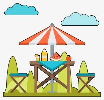 Outdoor Colored Hand Drawn Picnic Png And Psd - Portable Network Graphics, Transparent Png, Free Download