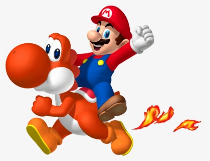 Mario On Red Yoshi, HD Png Download, Free Download