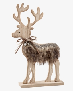 Rustic Reindeer With Bell - Reindeer, HD Png Download, Free Download