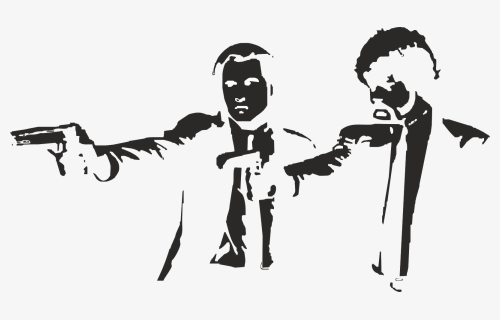 Daft Punk Clipart Black And White - Pulp Fiction Art Png, Transparent Png, Free Download