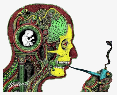 Psychedelic Man Smoking Dope Design By Nelson Man Smoking, - Psychedelic Art, HD Png Download, Free Download