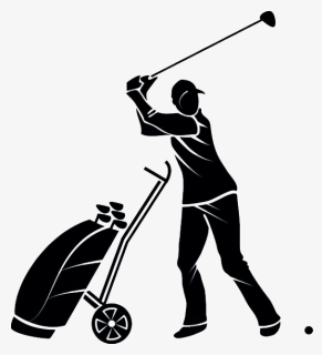 Golf Course Euclidean Vector Clip Art - Black And White Golfer Png Cartoon, Transparent Png, Free Download