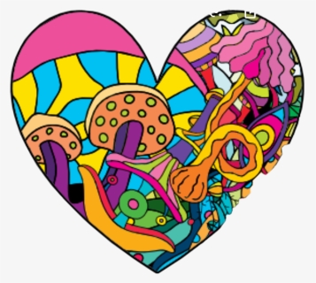 #heart #trippy #hippie #thebeatles #psychedelic #acid - Hippie Stickers, HD Png Download, Free Download