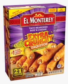 Crunchy Beef & Cheese Taquito Snacks - El Monterey Extra Crunchy Taquitos, HD Png Download, Free Download