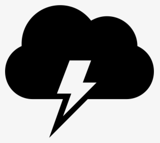 Cloud With Electrical Lightning Bolt Weather Storm - Cloud With Lightning Icon, HD Png Download, Free Download
