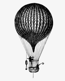 Hot Air Balloon 19th Century , Png Download - Victorian Hot Air Balloon Drawing, Transparent Png, Free Download