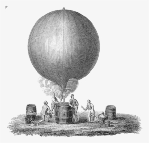 Old Illustration Of Hot Air Balloon - Hot Air Balloon Old, HD Png Download, Free Download
