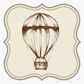 Hot Air Balloon, Travel, Transportation, Tag, Label - Antique Hot Air Balloons Clipart, HD Png Download, Free Download