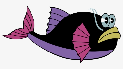 Black Fish With Mustache Vector Image - Colorful Sea Fish Clipart, HD Png Download, Free Download
