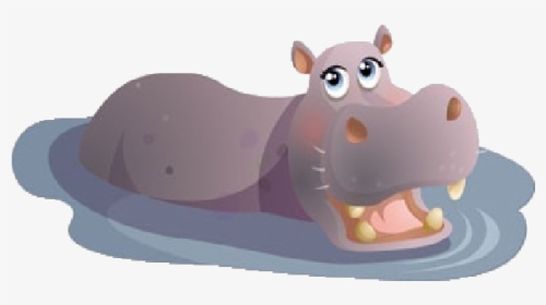 Funny Hippo Clipart Kid - Transparent Background Hippo Clipart, HD Png Download, Free Download