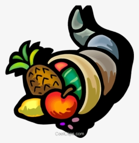 Cornucopia X Filled With Fruit Royalty Free Vector - Thanksgiving Clip Art Black, HD Png Download, Free Download