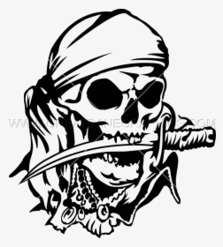 Collection Of Free Drawing Art Skull Download On Ui - Pirate Skull And Knife, HD Png Download, Free Download