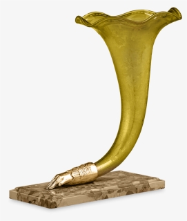 Amber Glass Cornucopia Vase - Bronze Sculpture, HD Png Download, Free Download