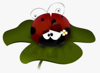 Frog Cartoon Ladybird Beetle Mouth - Ladybugs On A Flower Cartoon, HD Png Download, Free Download