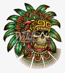 Transparent Side Skull Png - Aztec Goddess Jaguar Aztec Warrior Tattoo, Png Download, Free Download