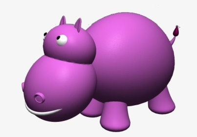 Clip Art Purple Hippo Cartoon - Purple Cartoon Hippo, HD Png Download, Free Download
