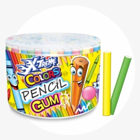 Transparent Bubble Gum Clipart - Xtreme Color Bubble Pencil Gum, HD Png Download, Free Download