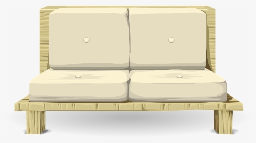 Sofa, Loveseat, Couch, Futon, Furniture, Wood, Cushions - Bed Frame, HD Png Download, Free Download