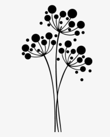 Flower Silhouette Drawing Painting Phonograph Record - Flower Silhouette, HD Png Download, Free Download