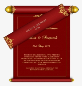 Transparent Marriage Card Clipart - Indian Marriage Invitation Vector, HD Png Download, Free Download
