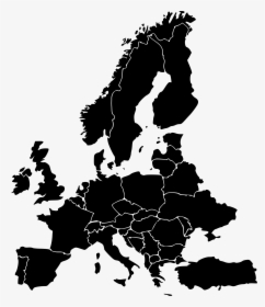 Europe, Map, Countries, Silhouette - Map Of Europe Clip Art, HD Png Download, Free Download