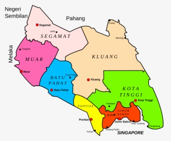 Map Of Johor, Malaysia Clip Arts - Johor State Map, HD Png Download, Free Download