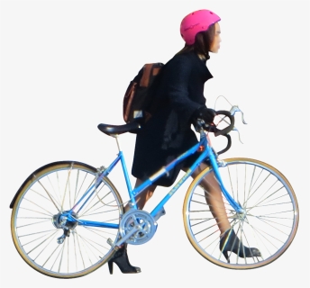 People Walking And Biking Png - Walking With Bike Png, Transparent Png, Free Download