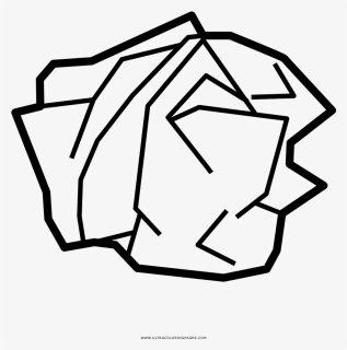 Crumpled Paper Coloring Page - Cartoon Crumpled Paper Clipart, HD Png Download, Free Download