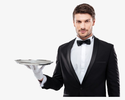 Hotel Waiter Png Clipart - Tuxedo Waiter, Transparent Png, Free Download