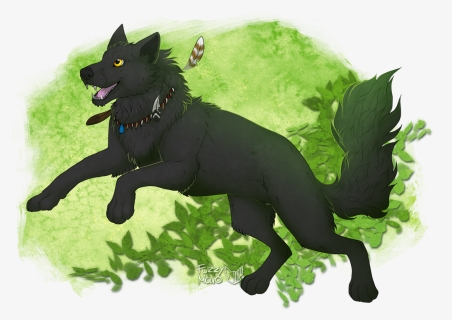 Black Wolf , Png Download - Dog Catches Something, Transparent Png, Free Download