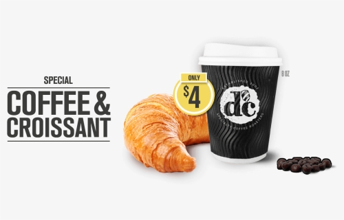 Coffee And Croissant Website - Viennoiserie, HD Png Download, Free Download