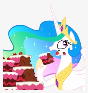 66931 Safe Solo Princess Celestia Vector Open Mouth - Celestia Eating Cake Meme, HD Png Download, Free Download