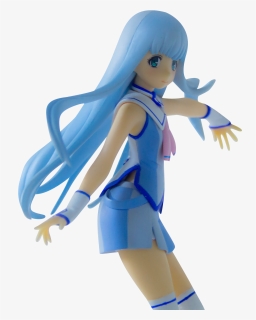 Female Anime Blue Dress - Blue Hair Girl Anime Figurine, HD Png Download, Free Download