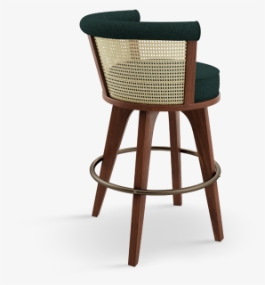 George Bar Chair Handcrafted In Walnut Wood, Ratan - Wooden Mesh Chair, HD Png Download, Free Download