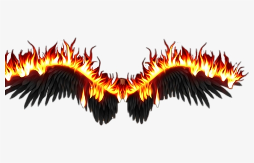 #wings #fire #wingsoffire #firewings #flames #wingssticker - Black Wings Fire Png, Transparent Png, Free Download