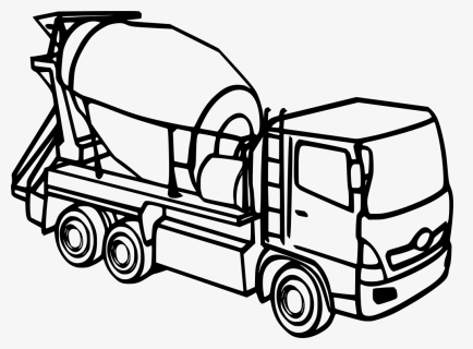 Color Page Concrete Truck, HD Png Download, Free Download