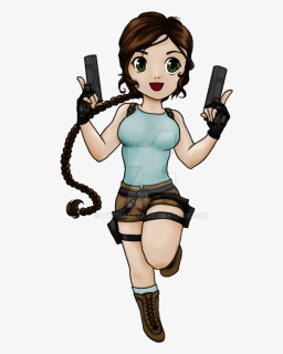 “lara Croft Chibi Commission By Oyamaanza - Lara Croft Chibi, HD Png Download, Free Download