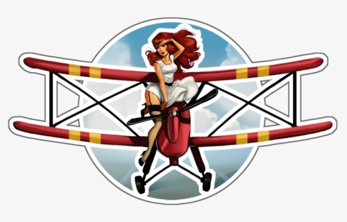 Airplane Pin-up Girl Logo Aircraft - Pin Up Airplane Logo, HD Png Download, Free Download