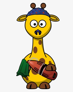 Swimmer Big Image Png - Clipart Cartoon Animals Giraffe, Transparent Png, Free Download