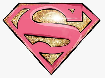 #supergirl #logo #pink #s #goldglitter #sparkles #supermom - Superman, HD Png Download, Free Download