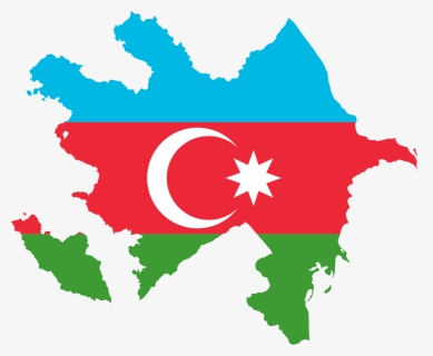 Azerbaijan Map Flag Clip Arts - Azerbaijan Flag Map, HD Png Download, Free Download