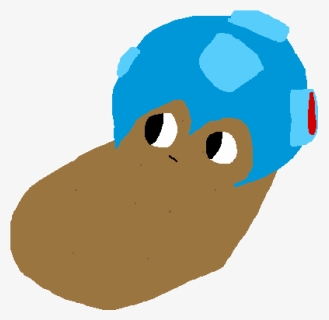 Very Weird Drawing A Potato With A Megaman Helmet - Illustration, HD Png Download, Free Download