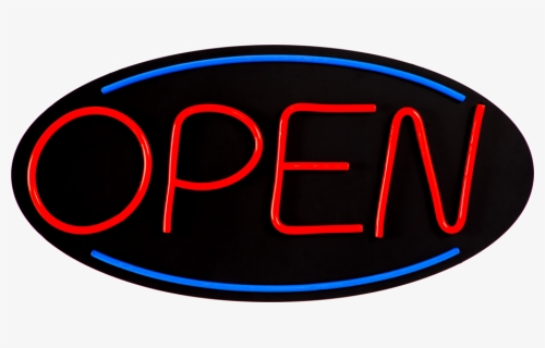 Oval Red & Blue Led Open Sign With 8 Modes And 10 Speed - Neon, HD Png Download, Free Download
